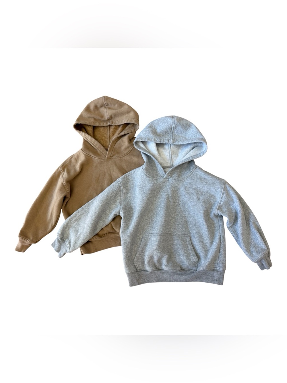 Gap Lot Two Kids Boys Girls sz XS 4-5Y Soft Oversized Hoodie Gray Brown Cotton
